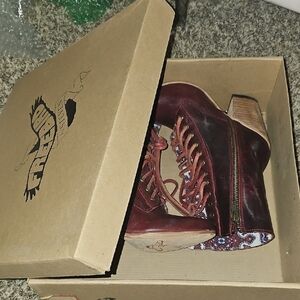 Freebird by Steven Maroon Lace-Up Ankle Boots